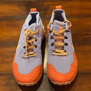 Nike Running Horse Trail Athletic Shoes - Orange, Pale Pink, and Purple